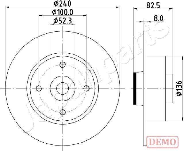 Japanparts DP-0712C - Диск тормозной (c антикороз.покрытием) autosila-amz.com