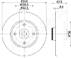 Japanparts DP-0712 - Тормозной диск autosila-amz.com