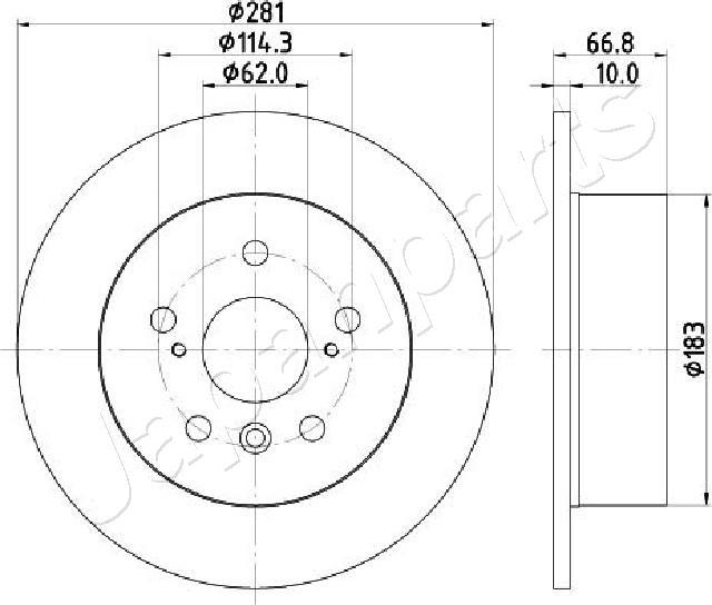 Japanparts DP-256C - Тормозной диск autosila-amz.com