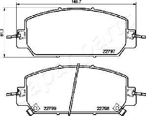 Japanparts PA-454AF - Тормозные колодки, дисковые, комплект autosila-amz.com