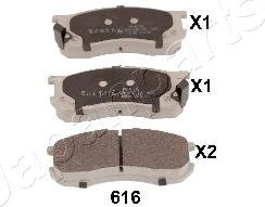 Japanparts PA-616AF - Тормозные колодки, дисковые, комплект autosila-amz.com