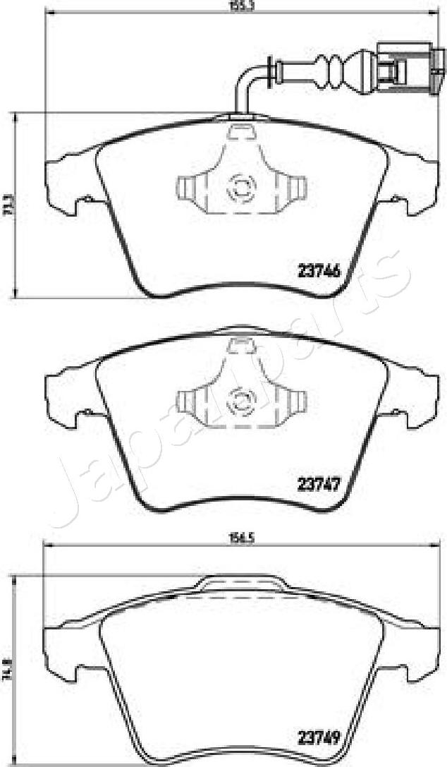 Japanparts PA-0947AF - Тормозные колодки, дисковые, комплект autosila-amz.com