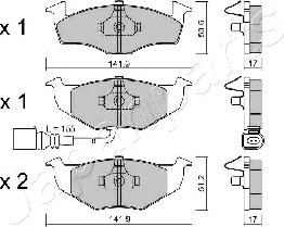 Japanparts PA-0955AF - Тормозные колодки, дисковые, комплект autosila-amz.com