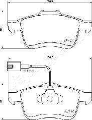 Japanparts PA-0221AF - Колодки торм. дисковые autosila-amz.com