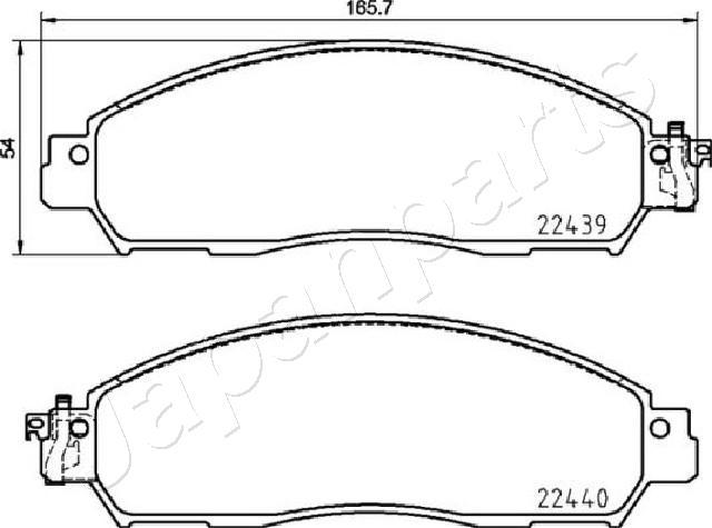 Japanparts PA-1006AF - Тормозные колодки, дисковые, комплект autosila-amz.com