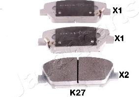 Japanparts PA-K27AF - Тормозные колодки, дисковые, комплект autosila-amz.com