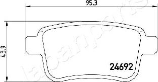 Japanparts PP-0508AF - Тормозные колодки, дисковые, комплект autosila-amz.com