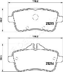 Japanparts PP-0517AF - Колодки тормозные MERCEDES GL X166/ML W166 задние autosila-amz.com