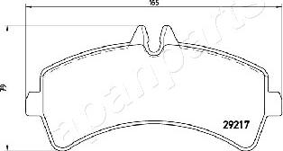 Japanparts PP-0523AF - Колодки тормозные MERCEDES SPRINTER (906)/VOLKSWAGEN CRAFTER 06> задние autosila-amz.com