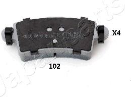 Japanparts PP-102AF - Тормозные колодки, дисковые, комплект autosila-amz.com