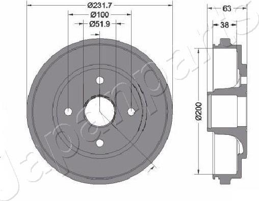 Japanparts TA-0401C - Тормозной барабан autosila-amz.com