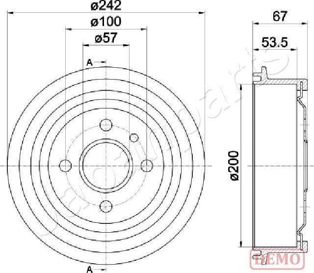 Japanparts TA-0402C - Тормозной барабан autosila-amz.com