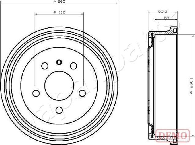 Japanparts ta0413c - Тормозной барабан autosila-amz.com