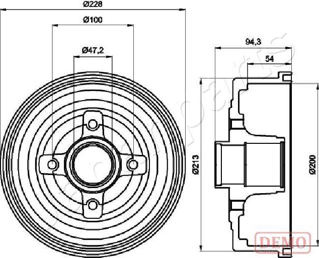 Japanparts TA-0412C - Тормозной барабан autosila-amz.com