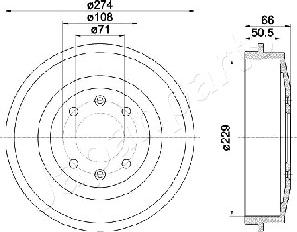 Japanparts TA-0600 - Тормозной барабан autosila-amz.com