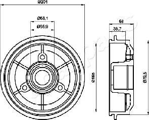 Japanparts TA-0607 - Тормозной барабан autosila-amz.com