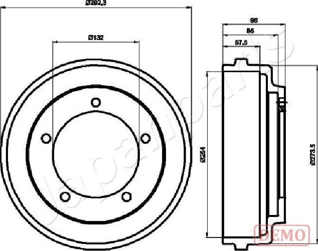 Japanparts TA-0316C - Тормозной барабан autosila-amz.com