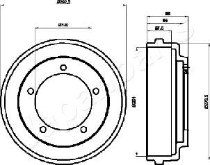 Japanparts TA-0316 - Тормозной барабан autosila-amz.com