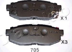 Japko 51705 - Тормозные колодки, дисковые, комплект autosila-amz.com