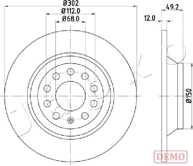 Japko 610915C - Тормозной диск autosila-amz.com