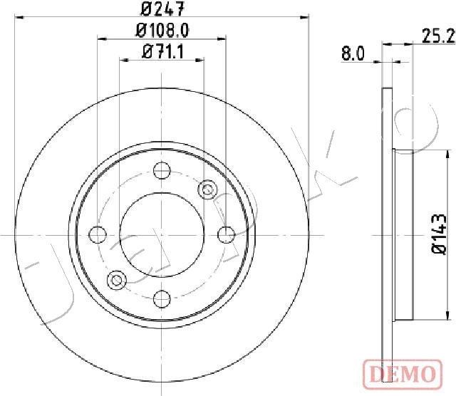 Japko 610615C - Тормозной диск autosila-amz.com