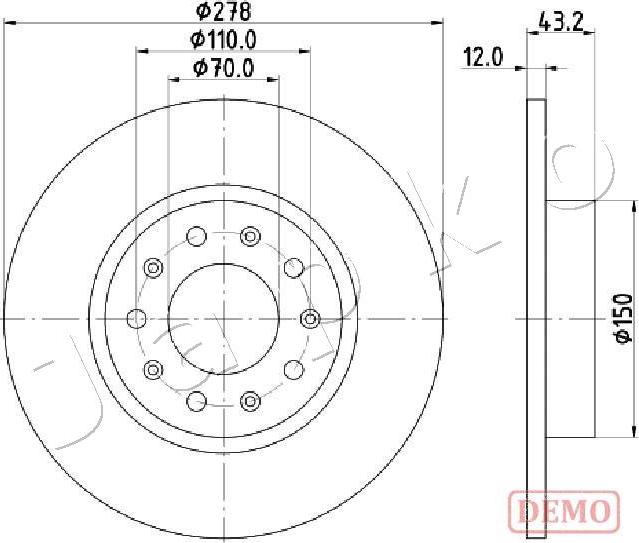 Japko 610204C - Тормозной диск autosila-amz.com