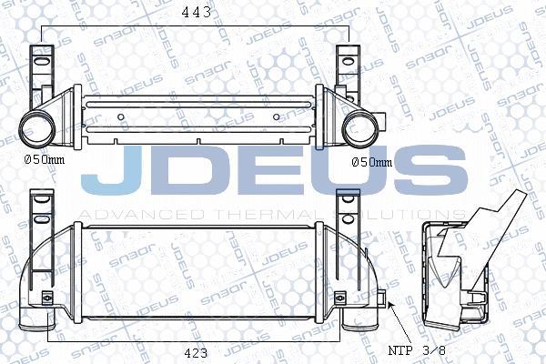 Jdeus M-812110A - Интеркулер, теплообменник турбины autosila-amz.com
