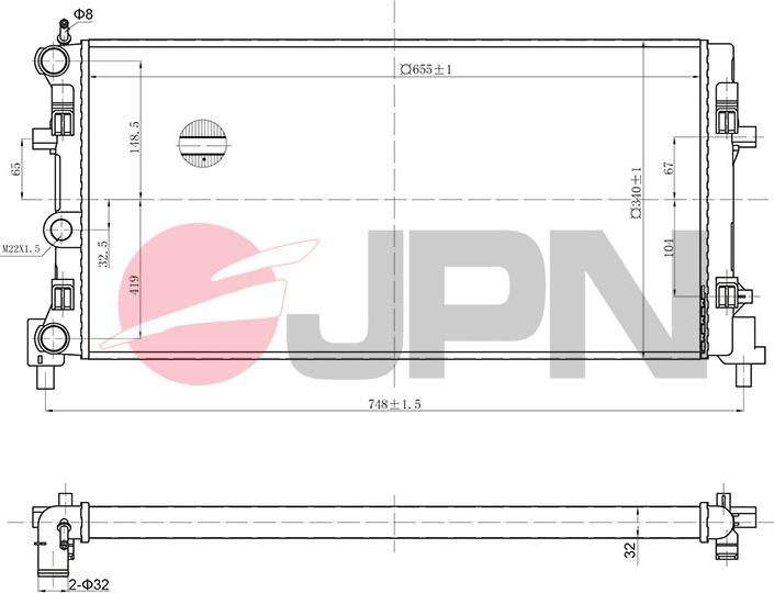 JPN 60C9064-JPN - Радиатор, охлаждение двигателя autosila-amz.com