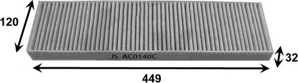 JS Asakashi AC0140C - Фильтр воздуха в салоне autosila-amz.com