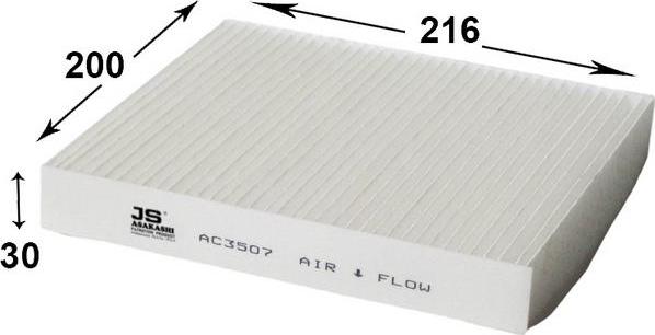 JS Asakashi AC3507 - Фильтр воздуха в салоне autosila-amz.com