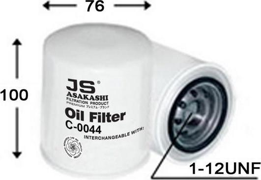 JS Asakashi C0044 - Масляный фильтр autosila-amz.com