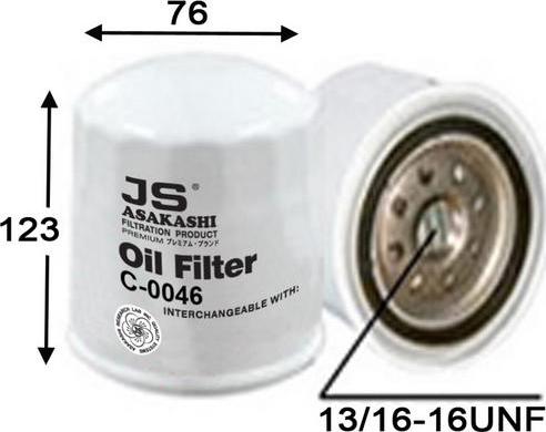 JS Asakashi C0046 - Масляный фильтр autosila-amz.com