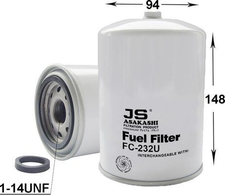 JS Asakashi FC232U - Топливный фильтр autosila-amz.com