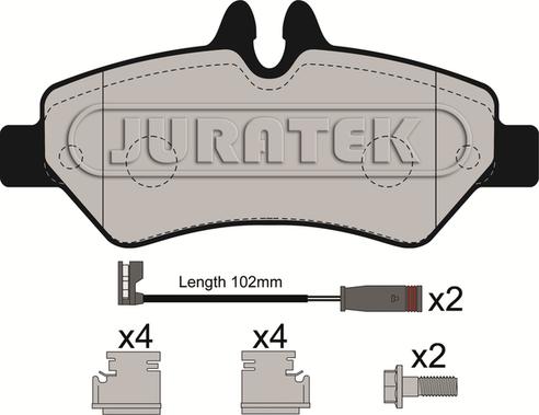 Juratek JCP116 - Тормозные колодки, дисковые, комплект autosila-amz.com