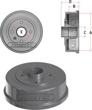 Juratek JDR080 - Тормозной барабан autosila-amz.com