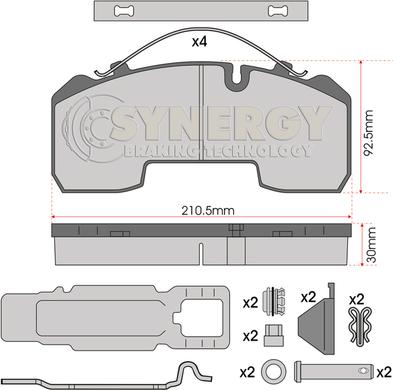 Juratek SYN2001K - Тормозные колодки, дисковые, комплект autosila-amz.com