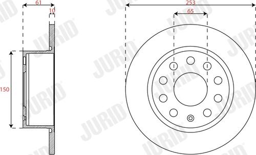 Jurid 563593JC-1 - Тормозной диск autosila-amz.com