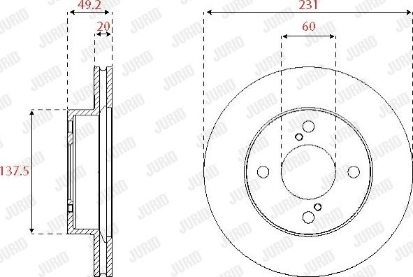 Jurid 563253JC-1 - Тормозной диск autosila-amz.com