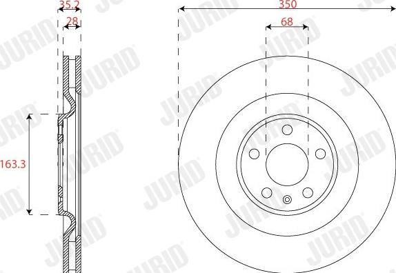 Jurid 563225JC-1 - Тормозной диск autosila-amz.com