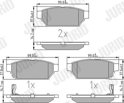 Jurid 571943J - Тормозные колодки, дисковые, комплект autosila-amz.com