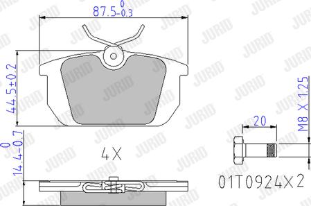 Jurid 571409J - Тормозные колодки, дисковые, комплект autosila-amz.com