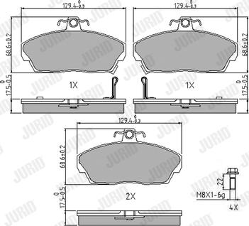 Jurid 571438J - Тормозные колодки, дисковые, комплект autosila-amz.com