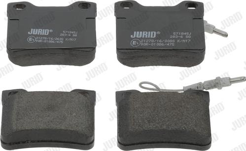 Jurid 571845J - Тормозные колодки, дисковые, комплект autosila-amz.com