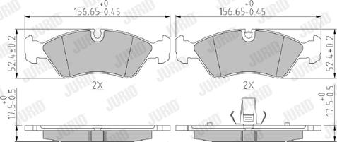 Jurid 571391J - Тормозные колодки, дисковые, комплект autosila-amz.com