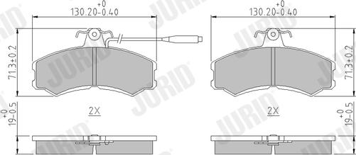 Jurid 571304J - Тормозные колодки, дисковые, комплект autosila-amz.com