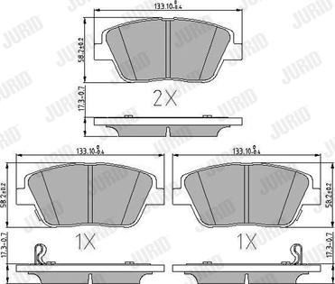 Jurid 573462J - Тормозные колодки, дисковые, комплект autosila-amz.com