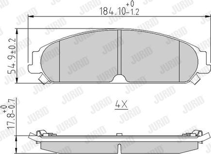 Jurid 573404J - Тормозные колодки, дисковые, комплект autosila-amz.com