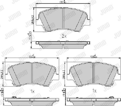 Jurid 573406J - Тормозные колодки, дисковые, комплект autosila-amz.com