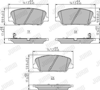 Jurid 573407J - Тормозные колодки, дисковые, комплект autosila-amz.com