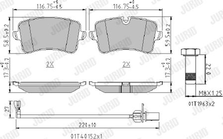 Jurid 573428J - Тормозные колодки, дисковые, комплект autosila-amz.com